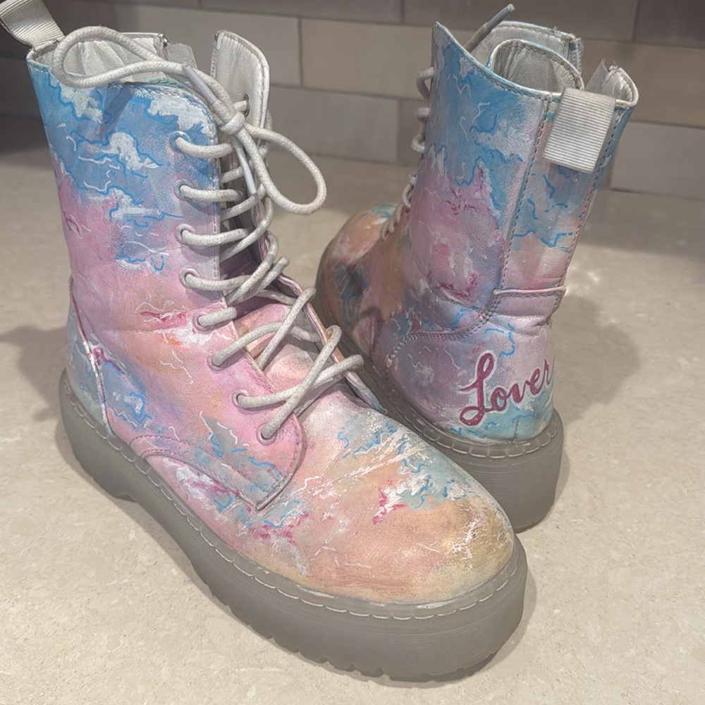 Taylor Swift Combat/Doc Martin style boot - Size 9 - Lover Era - CUSTOM